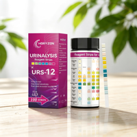 HORYZON URS-12 Bandelettes urinaires 12-en-1 Réactif d'analyse d'urine pour leucocytes, nitrites, urobilinogène, protéines, pH – 100 bandelettes/flacon en plastique