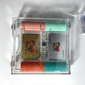 Custom Color Acrylic <b>Poker</b> <b>Set</b> Entertainment Modern Acrylic Box With Playing Card <b>Set</b> for Display Only - Product Image 2