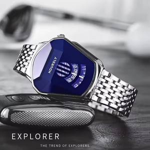 HOURSLY 6617 Orologio da Uomo alla Moda, Stile Motociclistico, Impermeabile, Sportivo, al Quarzo, in Acciaio Inox e Pelle, Oro - Product Image 3