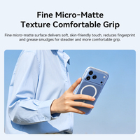 Étui magnétique VOKAMO Glacier Shock en TPU+PC pour 18 Pro/Pro Max, dos transparent mat, toucher doux, protection des bords souples