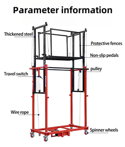 Nuova Piattaforma Elevatrice Elettrica Standard per Uso Domestico, Pieghevole e Mobile con Struttura in Acciaio e Fune Metallica - Product Image 3