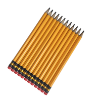 Crayons triangulaires géants en bois rouge HB, 7,5 pouces, corps jaune, emballage en vrac, certifiés EN71 ISO, pour étudiants et fournitures de bureau