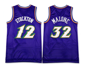 Maillot de basket-ball Utah Jazz # 12 Stockton # 45 Mitchell # 22 Peterson # 32 Malone # Collection d'uniformes cousus pour hommes Clarkson 00 - Product Image 4