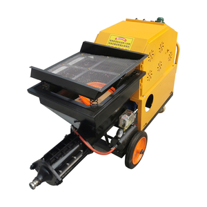 Machine à projeter du mortier électrique, trémie de 100 L, portée horizontale de 50 m, portée verticale de 30 m, jaune, entretien facile - Product Image 1