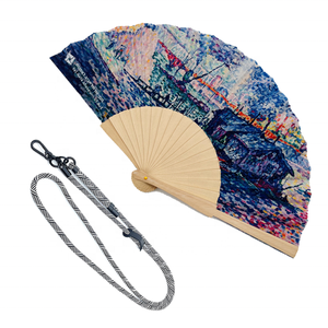 Ventagli Pieghevoli in Legno BSBH da 23cm e 16.5cm Personalizzabili con Cinghie a Tracolla - Classici Ventagli a Mano da Asporto - Product Image 5