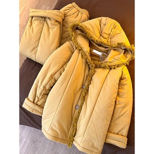Pyjama d'hiver pour femmes de haute qualité, taille plus, en coton rembourré, couleur unie, ensemble de vêtements de détente épaissi, à capuche, portable à l'extérieur - Product Image 2