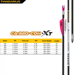 PANDARUS Archery Nouvelle Arrivée Flèche en Aluminium et Carbone Composé 3.2mm Taper CA320-COM pour Tir à l'Arc à Poulies CA320-COM X - Product Image 2