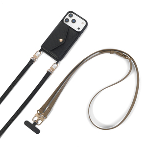 Custodia a tracolla in pelle PU premium alla moda per iPhone 17 Pro Max con laccetto e portafoglio integrato - Product Image 4