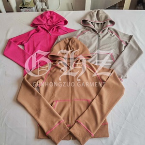 Completo Personalizzato da <span class=keywords><strong>Donna</strong></span> in Tessuto Waffle a Maniche Lunghe <span class=keywords><strong>Tuta</strong></span> Sportiva con Giacca Felpata con Cappuccio e Zip e <span class=keywords><strong>Pantaloni</strong></span> a Gamba Larga Svasati Completo Due Pezzi da Casa - Product Image 4