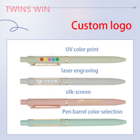 Stylos gel personnalisés en gros avec logo imprimé, couleurs macaron, 0,5 mm, 5 pièces/ensemble, stylos gel créatifs et mignons en forme de bonbons