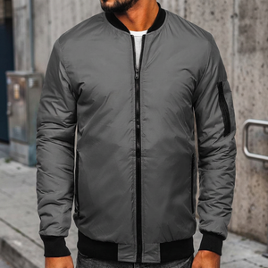 For Vintage Canvas Stand Collar Winter Embroidered Breathable Windproof Custom Mens Bomber <b>Jacket</b> - Product Image 4