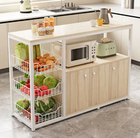 Étagère de rangement de cuisine, étagère à légumes multi-niveaux autoportante, étagère à casseroles multi-usages, étagère de rangement pour micro-ondes, organisateur de placard