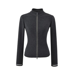 Women's Autumn Thermal <strong>Reflective</strong> Stand Collar Lightweight Seamless Breathable Fleece Hoodie-Regular Fit Layering <strong>Top</strong> - Product Image 2