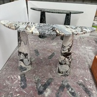 Mesa de consola de mármol verde natural de diseño moderno personalizado muebles de hogar para decoración de entrada