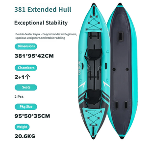Kayak gonflable <span class=keywords><strong>pour</strong></span> deux personnes, bateau de pêche gonflable, bateau pneumatique à rames, bateau d'assaut, canoë - Product Image 4