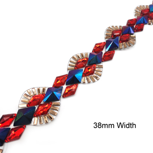 Vente en gros de carnaval Toronto <span class=keywords><strong>Samba</strong></span> Costumes Accessoires Décoratif Fer sur Costume Strass Applique Garniture Chaîne - Product Image 2