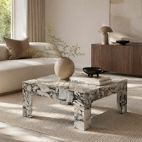 Table basse de salon Cammy Stone Ocean Storm Marble, style moderne et simple, multifonctionnelle, mobilier de maison de luxe