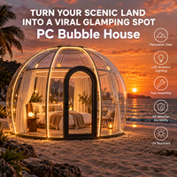 Dôme à bulles panoramique pour glamping sur la plage, pour station balnéaire, avec éclairage LED, montage rapide et protection UV