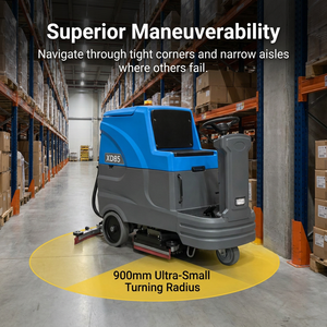 Ride-on <b>Floor</b> Scrubber 24V 100Ah Battery Powered 85L Capacity Automatic <b>Floor</b> <b>Cleaning</b> <b>Machine</b> for Warehouse Supermarket High-Ca - Product Image 1