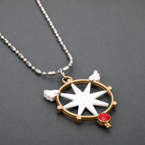Anime Card Captor Gargantilla Collares <span class=keywords><strong>Cardcaptor</strong></span> <span class=keywords><strong>Sakura</strong></span> Clow Charm colgante giratorio KINOMOTO sellado varita collar llavero - Product Image 3