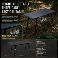 Juego de Mesa Plegable Rectangular de Aluminio de Tres Piezas para Exteriores, Ideal para Campamento y Playa