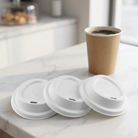 Couvercle biodégradable réutilisable et sans plastique en bagasse écologique, anti-fuite, pour gobelets à café jetables