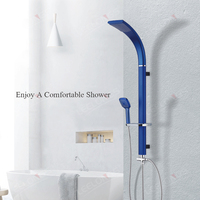 Ensemble de colonne de douche en alliage d'aluminium coloré avec pomme de douche de plafond et douchette