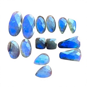 Cabujón de Labradorita Natural con Fuego Azul, Piedra Arcoíris Negra, Joyería, Gema Suelta Curativa, Certificada por Terceros, Personalizable - Product Image 1