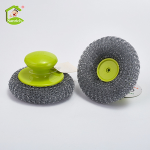 Proveedor de China, cocina, acero inoxidable, <span class=keywords><strong>estropajo</strong></span>, limpieza, bola, depurador, productos de limpieza con <span class=keywords><strong>mango</strong></span> - Product Image 6