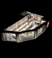 Vitrine de présentation de bijoux moderne de luxe en métal et verre, sans dossier, avec éclairage LED, ensemble d'accessoires complet, peinture imperméable YIZHAN