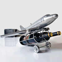 Modèles d'avions vintage en fer forgé, décorations pour le stockage de vin et de boissons, créatifs supports à vin, artisanat métallique pour la maison