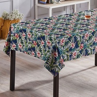 Nappe en PVC tissé RNPT, imperméable et résistante à l'huile, motif floral, style luxueux PW94-R319-1