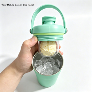 Mug isotherme de voyage 16 oz avec pot à collation en Tritan, ensemble 2-en-1 anti-fuite avec boucle de transport ergonomique - Product Image 3