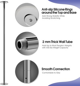 Barra de Baile Giratoria y Estática 2 en 1 de 45 mm, Altura Ajustable para <span class=keywords><strong>Principiantes</strong></span> en Fitness en Casa - Product Image 4