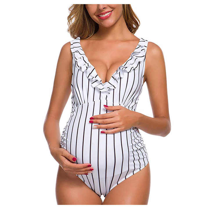 Maternity Swim American Trends suit V-Neck One Piece Maternity