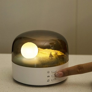 Lampada da altoparlante portatile con paesaggio creativo Full Moon design per la casa 1200mAh ricaricabile per la musica e la luce notturna del comodino - Product Image 5