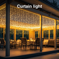 Rideau de lumières LED blanches HD 3x3m pour décoration de fenêtre intérieure/extérieure IP44 Blanc neutre Cuivre Alimenté par batterie rechargeable