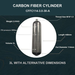Certificado CE <span class=keywords><strong>4500</strong></span> Psi cilindro de fibra de carbono 300bar 3L tanque de botella de fibra de carbono tanques de aire de fibra de carbono - Product Image 3