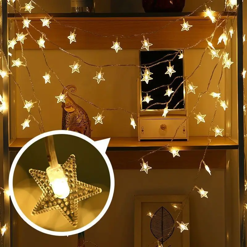 2023 new product new style star light 1.5 meters 10 led camping Christmas string lamp solar