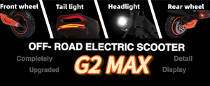 Scooter Eléctrico G2 <span class=keywords><strong>MAX</strong></span> de Largo Alcance (40-50 km), Llantas Todoterreno de 11 Pulgadas, 1600 W de Potencia, Suspensión Completa, Plegable, Impermeable, Brillante - Product Image 3