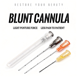 Aiguilles de précision de haute qualité 23G 38mm 50mm 70mm à pointe ultra fine et émoussée, stériles, pour le remplissage cutané - Product Image 1