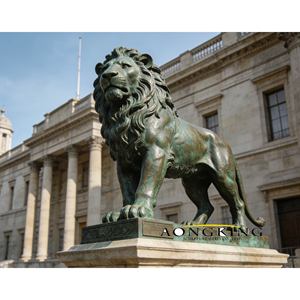 Statua di <span class=keywords><strong>leoni</strong></span> in bronzo fusa a cera persa, personalizzata, moderna, per decorazione esterna di ingressi e vialetti. - Product Image 4