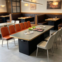 Table de barbecue commerciale Jilu sur mesure, robuste, sans fumée, auto-purifiante, avec échappement inférieur pour lieux de barbecue