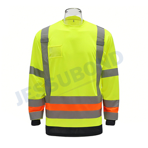 Camiseta Canadiense de Manga Larga y Cuello Redondo, 100% Poliéster, Camisa de Trabajo para Hombre, Camiseta de Alta Visibilidad Reflectante para Construcción - Product Image 4