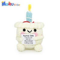 Boneka Amigurumi Kue Ulang Tahun Es Krim Rajutan Tangan untuk Dekorasi Meja