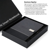 Agenda de Noël à couverture rigide personnalisé en cuir PU, carnet de notes de bureau avec stylo, coffret cadeau d'entreprise