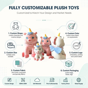 Ensemble de licornes en peluche super douces miniatures personnalisées en gros avec différentes couleurs pour les cadeaux de fête et la décoration de chambre d'enfant - Product Image 2