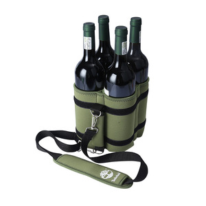 Bolsa de Transporte para 4 Botellas de Vino con Correa Ajustable para Viajes, <span class=keywords><strong>BYOB</strong></span>, Degustaciones, Fiestas y Cenas, Regalo para Amantes del Vino - Product Image 1