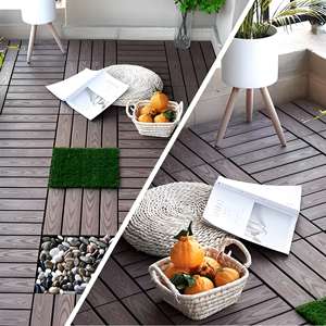 Plataforma de Plástico para Terraza con Diseño 3D en Relieve, Color Gris, 30*30*2.3cm, Tablas de Suelo WPC, Nuevo Diseño, Suelo de Madera Plástica para Exteriores - Product Image 2