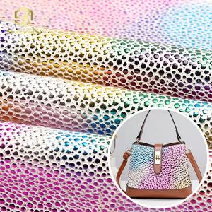 ม้วนหนังเทียมลายนูนผิวปลากระเบนมุกไล่ระดับสีโฮโลแกรมสำหรับทำรองเท้าแบบทำมือ - Product Image 1